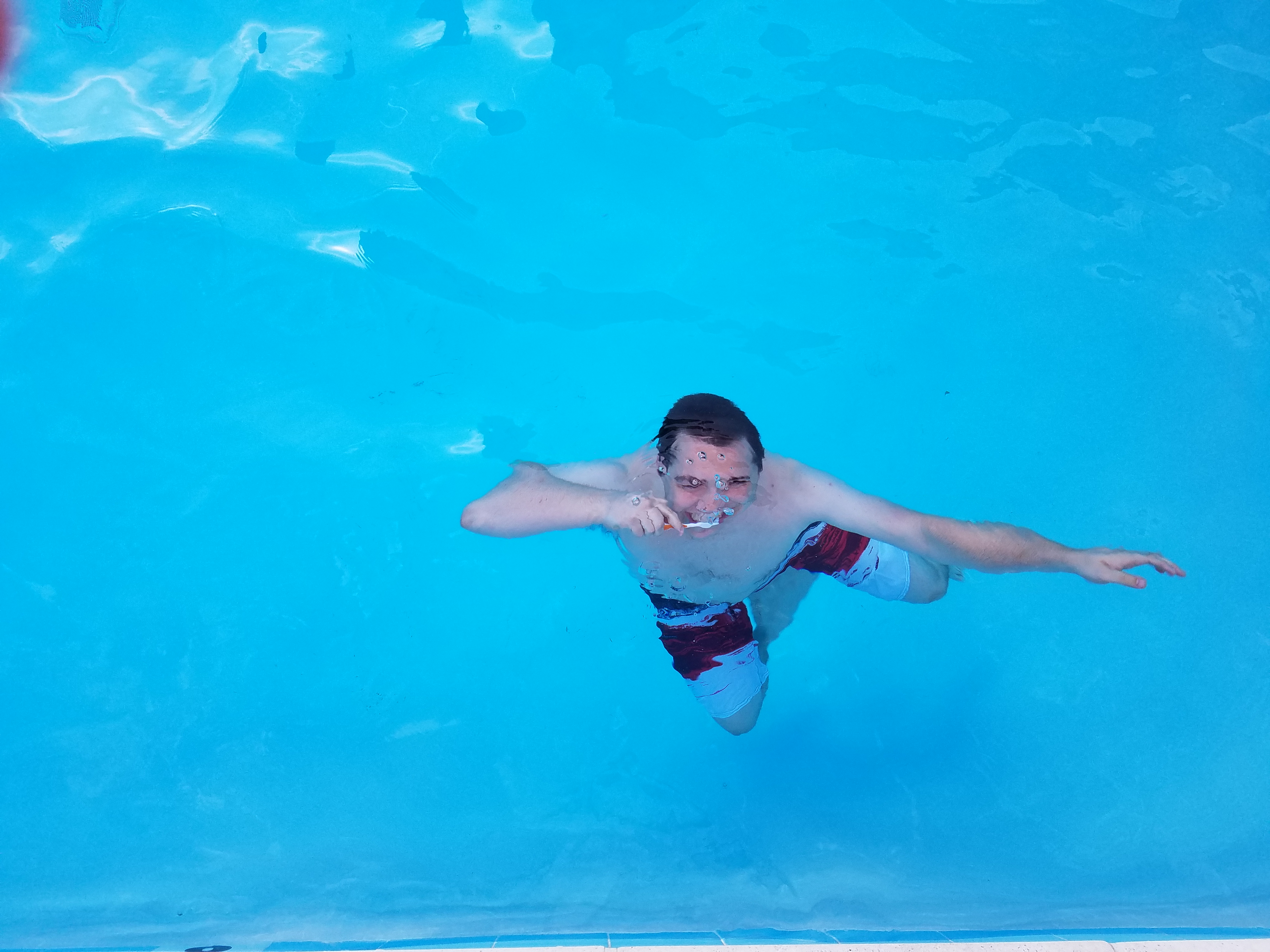 Toothbrush Challenge in the Pool